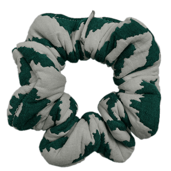 Scrunchie jacquard vert