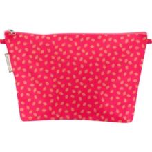 Cosmetic bag with flap feuillage or rose