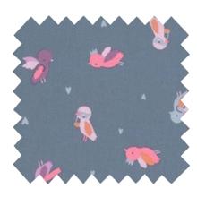 Cotton fabric ex2475 pioupiou blue heart