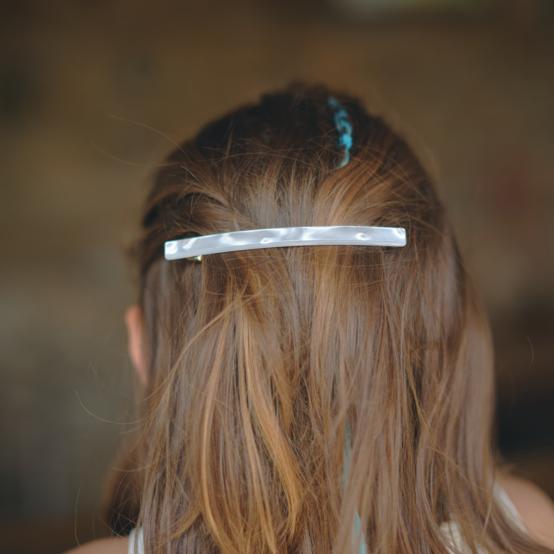 Long Slim Hair Clip pearly white