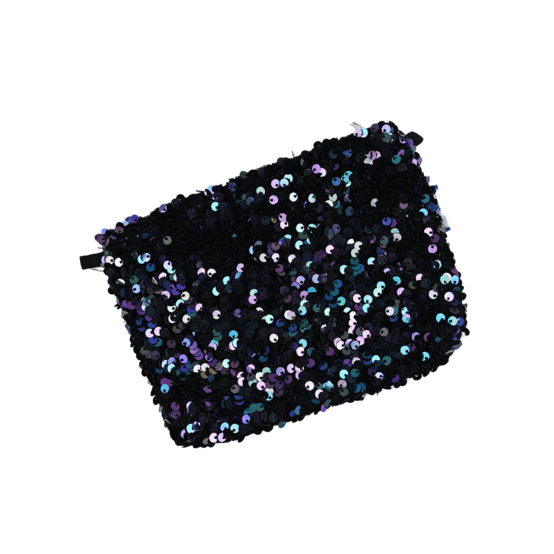 Tiny coton clutch bag purple black sequin
