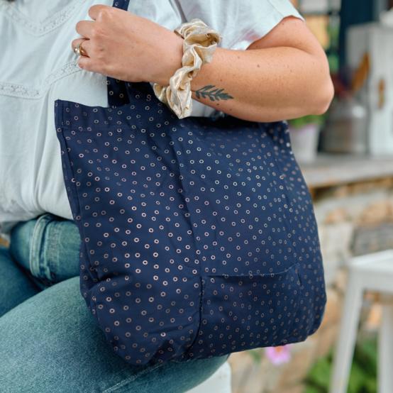 Foldable tote bag bulle bronze marine
