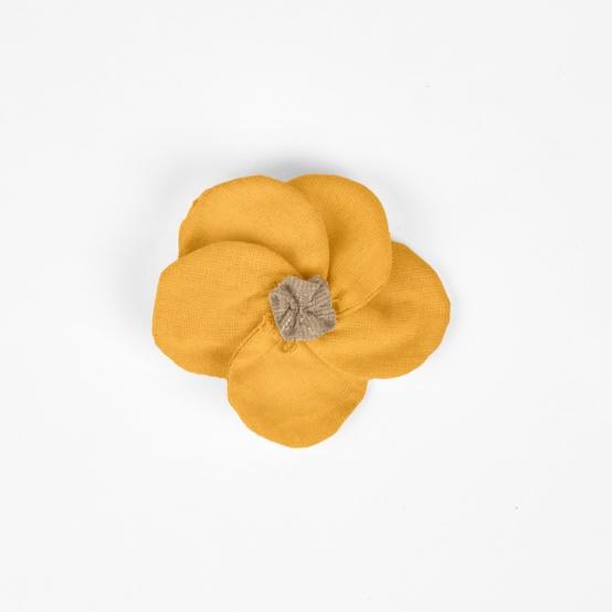 Flower petal hair slide small  ochre