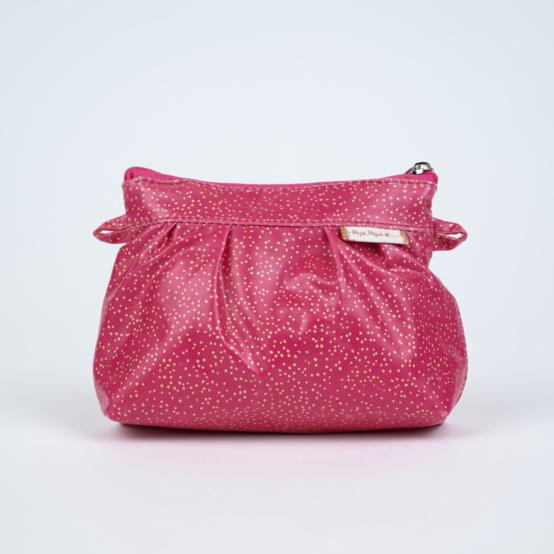 Mini Pleated clutch bag fuchsia pailleté
