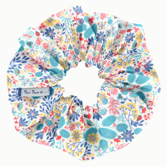 Scrunchie champêtre bleuté
