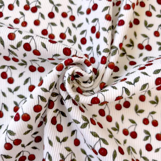 Jersey fabric ribbed cherry