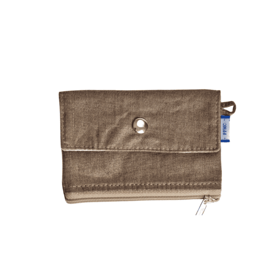 Zipper pouch card purse copper linen