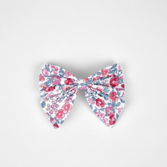 Bow tie hair slide rose grenadine