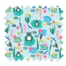 Cotton fabric ex2444 frogs and water lilies