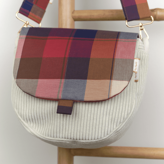 Base small bag without shoulder strap white large corduroy