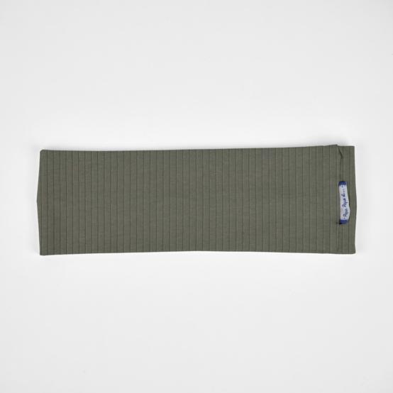 Stretch jersey headband  khaki ribbed jersey