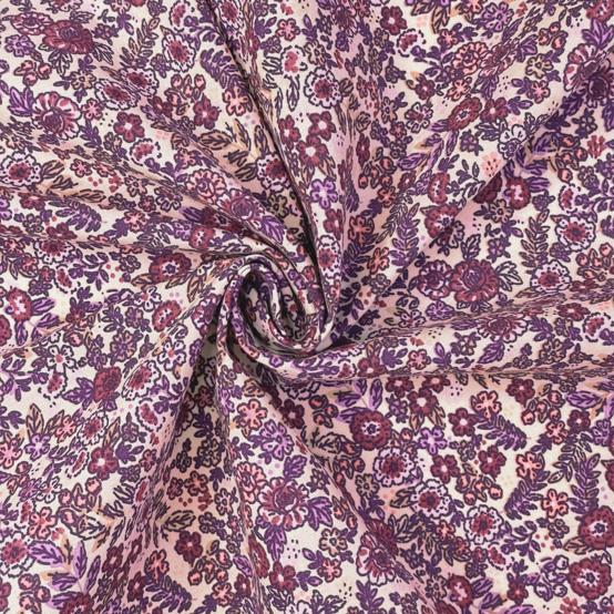 Cotton fabric ex2575 purple flower