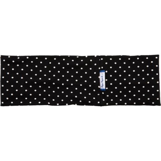 Stretch jersey headband  pois blanc noir