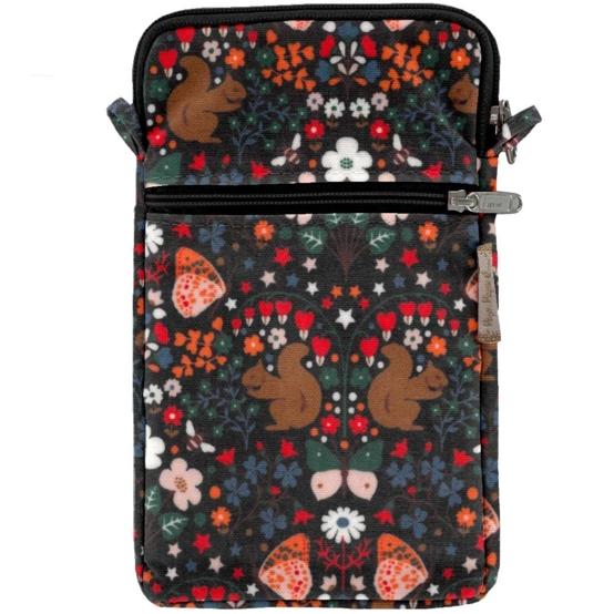 Quilted phone pocket casse noisette