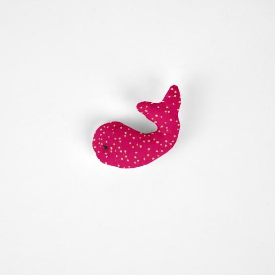 Whale clip fuchsia pailleté