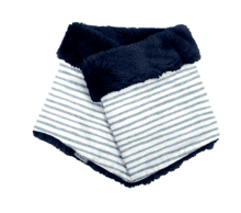 Adult Fur scarf snood striped blue gray glitter