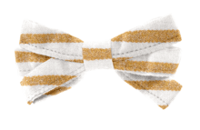 Ribbon hair slide rayé or blanc