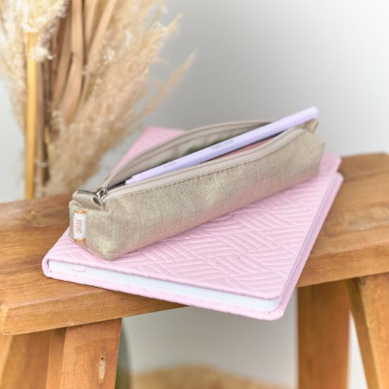 Case pouch golden linen