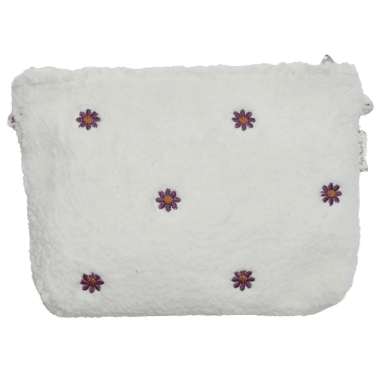 Coton clutch bag moumoute ivoire fleurie