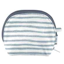 gusset coin purse striped blue gray glitter