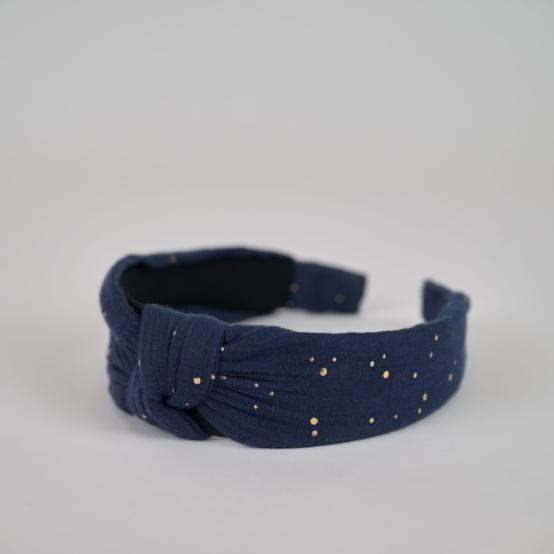 Large Crossed Headband gaze pois or marine
