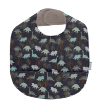 Coated fabric bib jurassic dino marine