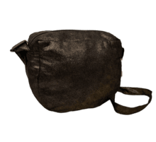 Base of small saddle bag suédine pailletée or