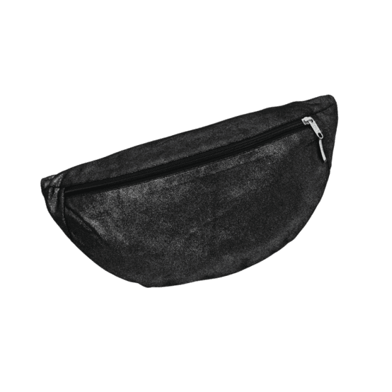 Small banana bag suédine pailletée argent