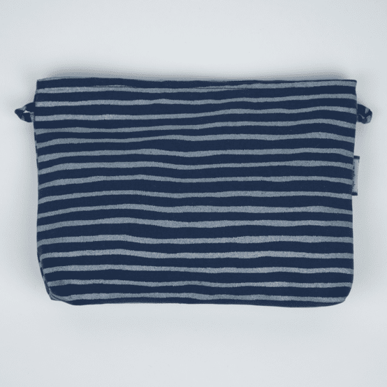 Coton clutch bag striped silver dark blue