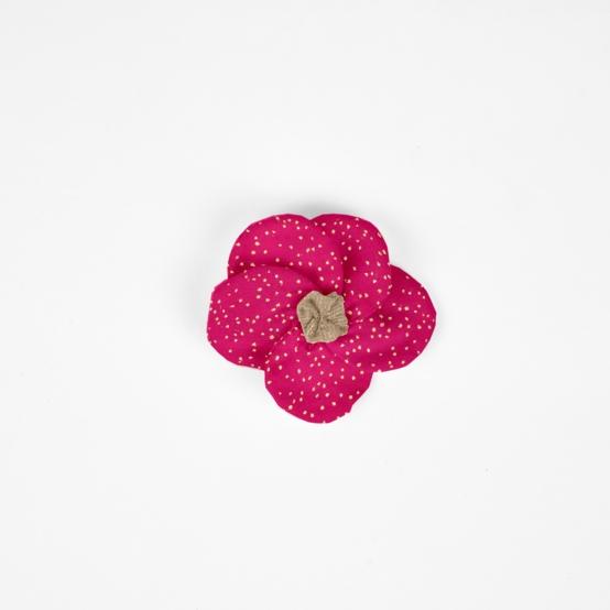 Flower petal hair slide small  fuchsia pailleté