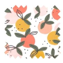 Coated fabric ex2519 white peach round of fruits
