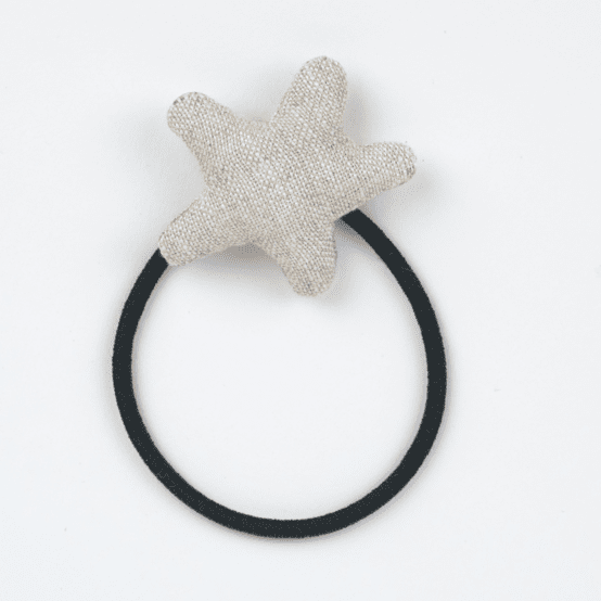 Pony-tail elastic hair star  glitter linen