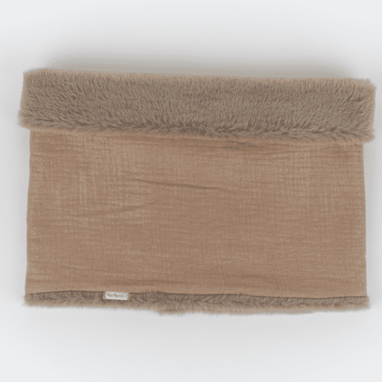Adult Fur scarf snood gaze pailletée camel