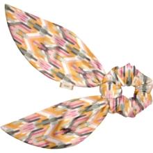 Short tail scrunchie ikat ocre