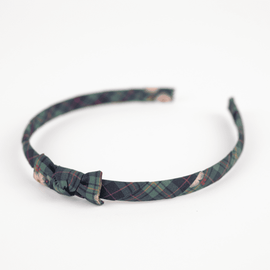 Thin headband tartan fleuri