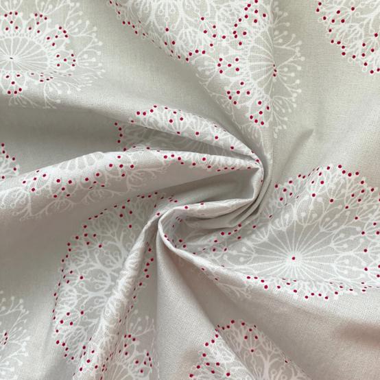 Cotton fabric ex2463 greige rosette