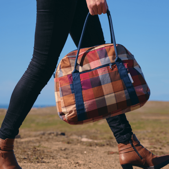 Bowling bag  ruby lurex tartan