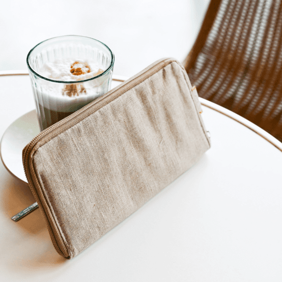 Wallet Charlie golden linen