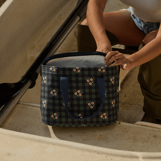 Cooler bag tartan fleuri
