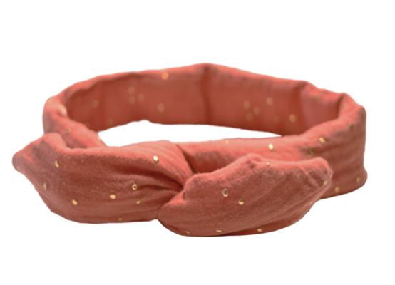 Wire headband retro gaze pois or rose blush