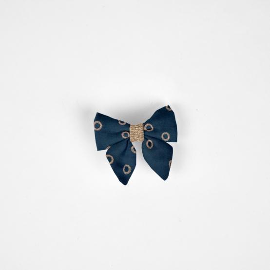 Mini bow tie clip bulle bronze marine