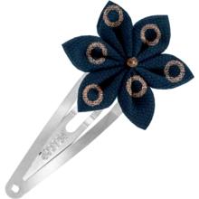 Star flower hairclip bulle bronze marine