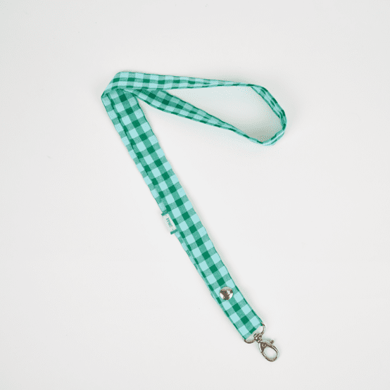 Lanyard necklace green mint gingham