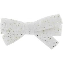 Ribbon hair slide white sequined