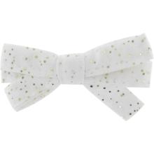 Ribbon bow hair slide white sequined