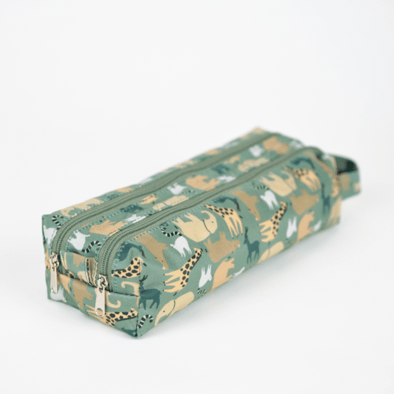 Double compartment school kit safari kaki