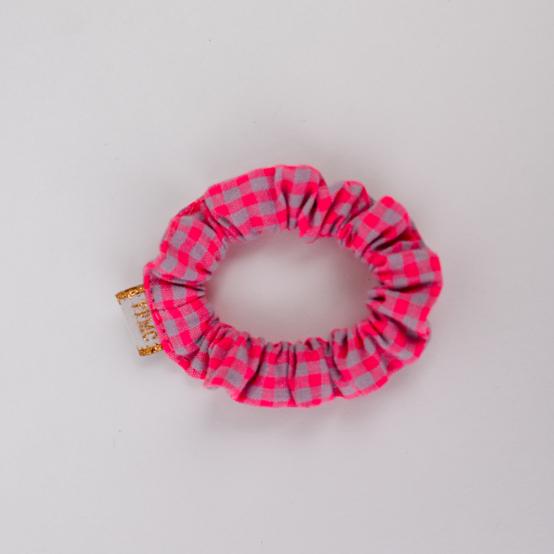 Mini Scrunchie neon pink gingham