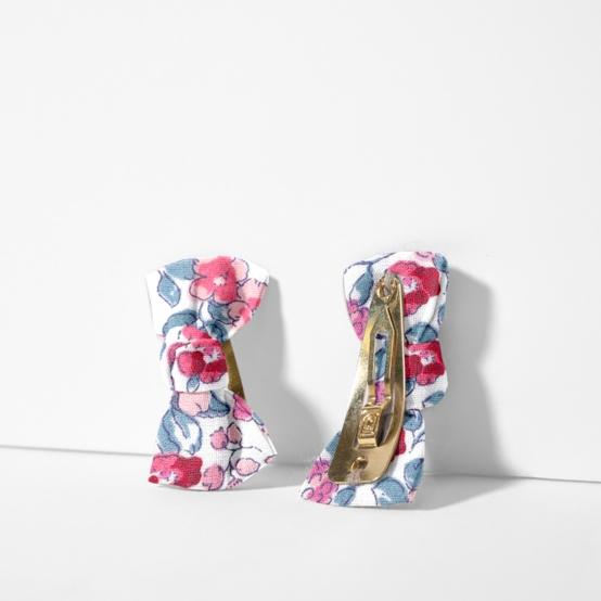 Small bows hair clips rose grenadine