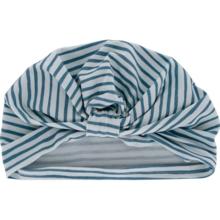 baby turban  striped blue gray glitter