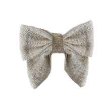 Mini bow tie clip  glitter linen